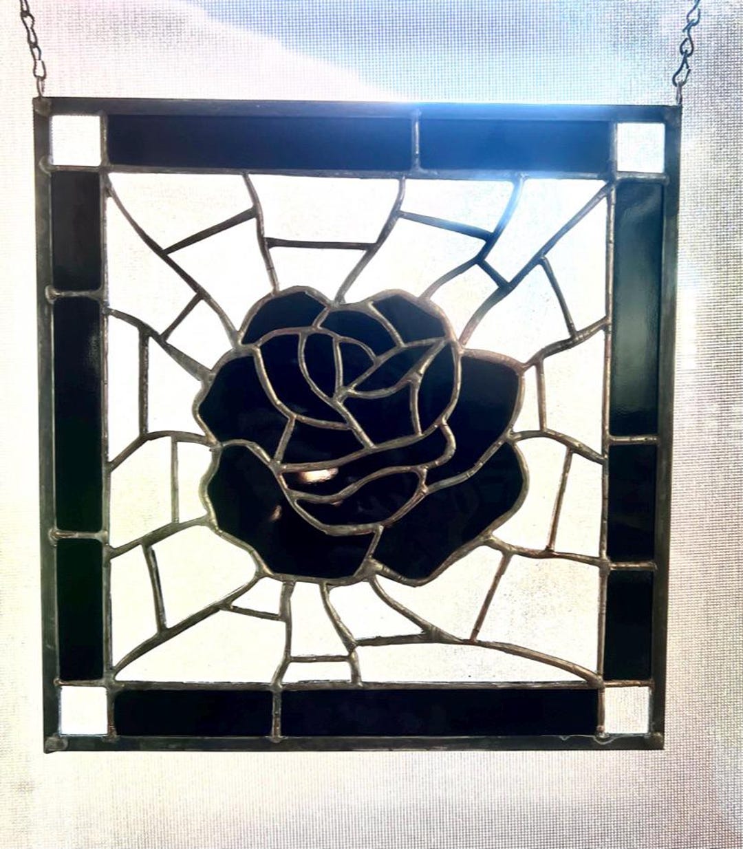 Webbed Rose Stained Glass Pattern - Etsy
