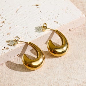 Waterproof Gold Stainless Steel Earrings: Everyday Jewelry