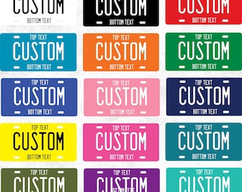 Personalized License Plate: Custom Color Name Plates,  Bicycle, Scooter, Car, Motorcycle, Golf Cart
