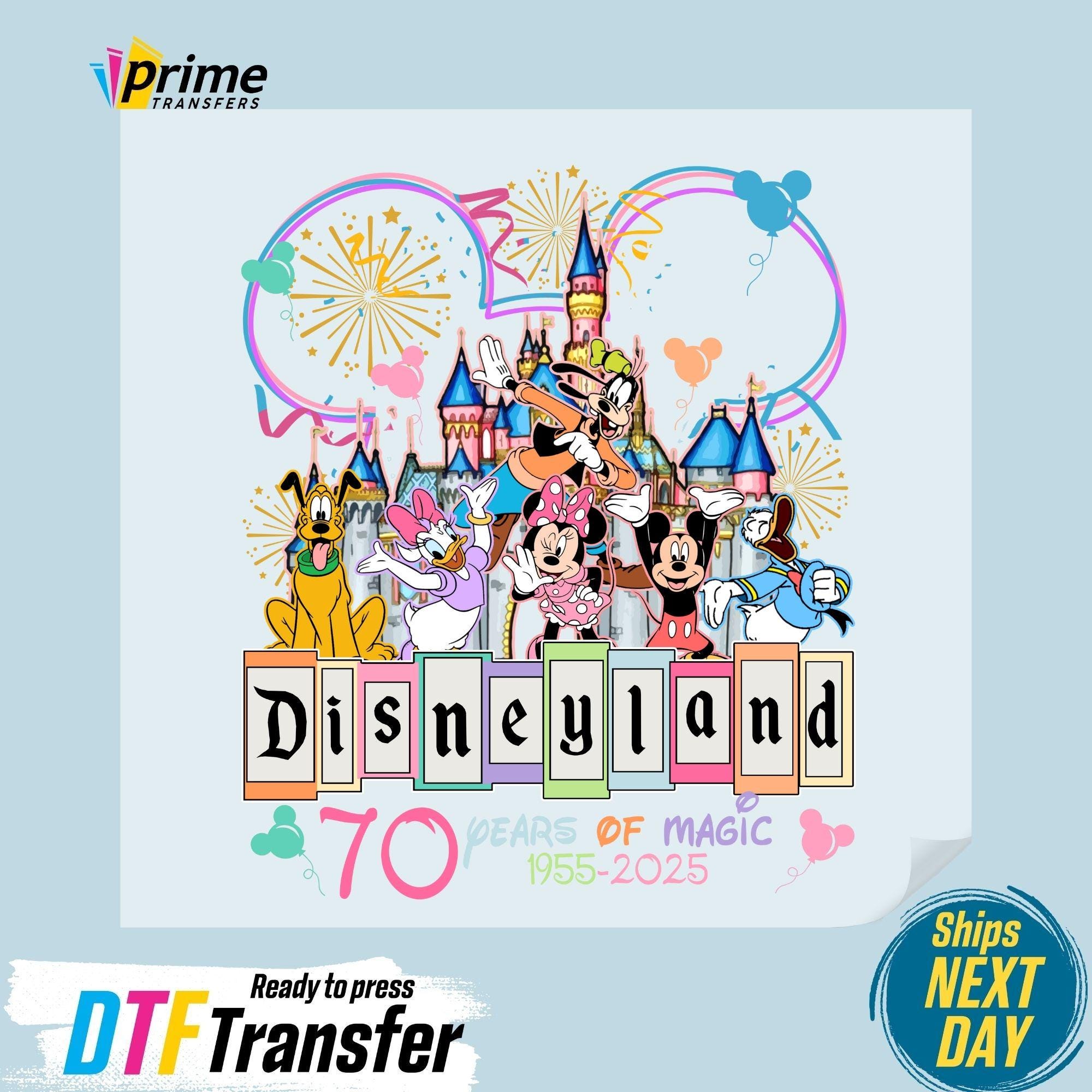Disney 70th Anniversary DTF Transfer, Magic Kingdom Dtf, Disneyland Ready To Press, Disney Family Vacation Dtf, Custom Disney Dtf Print