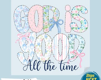 God is Good DTF Transfer, Preppy Christian Print, Ready to Press