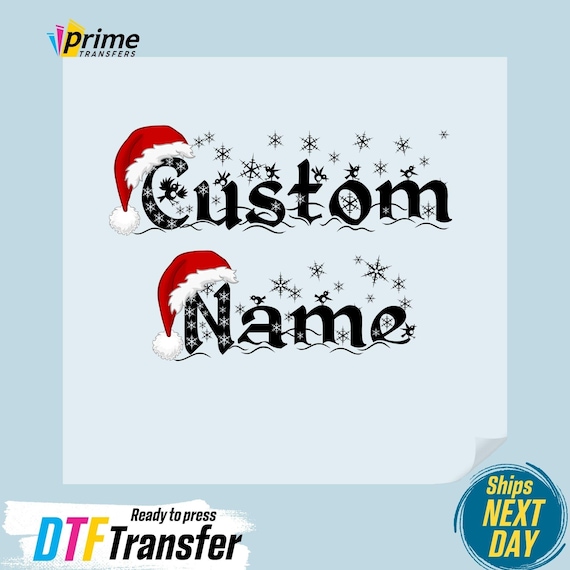 Christmas Custom Name DTF Transfer, Ready to Press