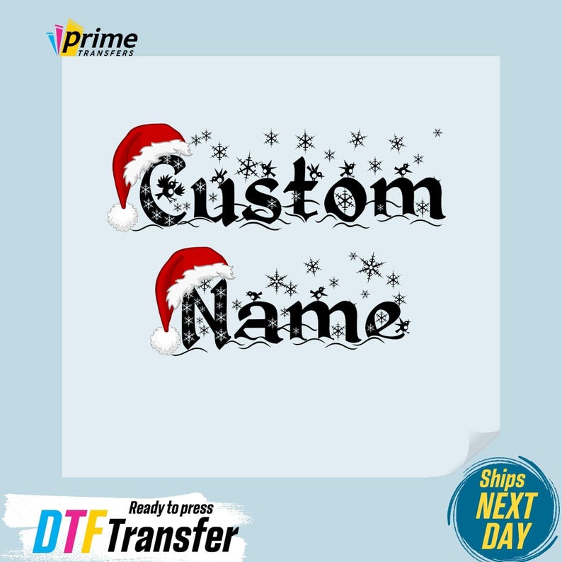 Christmas Custom Name DTF Transfers, Personalization Name Ready to Press, Family Gifts, High Quality, Heat Transfer, Friends Trendy DTF