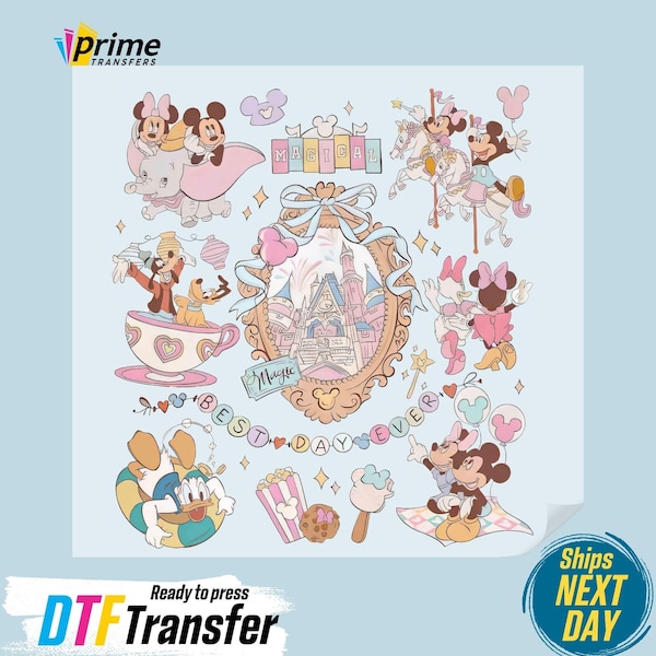 Mouse And Friends DTF Transfer, Retro Walt Ready to Press, Friends Dtf Print, Magic Kingdom Dtf, Mouse Dtf, Disneyworld Dtf, Gang Sheet