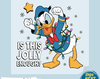 Is This Jolly Enough Donald Duck Christmas DTF Transfer