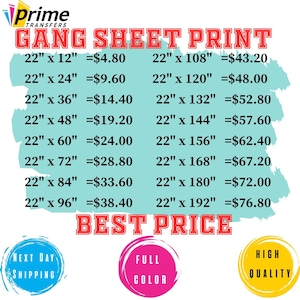 Custom DTF Transfers, Personalized Gang Sheet Dtf , Heat Print, Bulk DTF Sheets, DTF Gang Sheet, Ready To Press, Direct to Film Transfer