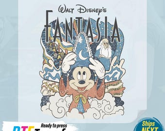 Disney Fantasia DTF Transfer, Sorcerer Mickey Ready to Press