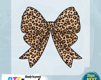 Leopard Print Coquette Bow DTF Transfer