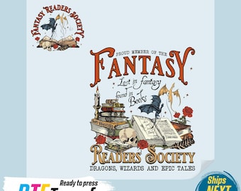 Fantasy Readers Society DTF Transfer: Dragon Book Lover Press