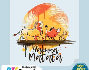 Retro Hakuna Matata DTF Transfer, Disney Safari Print