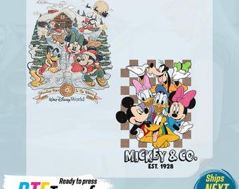 Retro Disney DTF Transfer, Mickey and Friends, Ready To Press