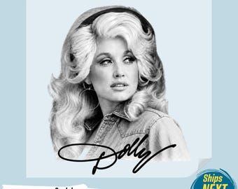 Dolly Parton DTF Transfer, Black and White Country Music Portrait, Vintage Western Ready to Press Iron On Shirt Transfer