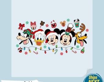 Christmas Disney DTF Transfer, Mickey and Friends, Ready to Press