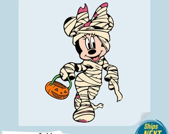 Mickey and Minnie Mummy Halloween DTF Print, Disney Boo Heat Transfer