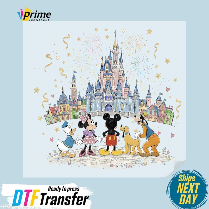 Mickey and Friends Magical Park Dtf Transfer, Happiest Place On Earth Ready to Press, Magical Castle Dtf, Mouse Castle Dtf, Family Vacation