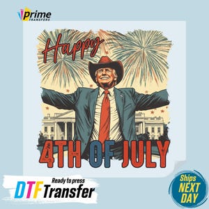 Trump Happy 4th Of July DTF Transfer, Retro Usa Flag Ready To Press, Happy 4th Of July Shirt DTF Transfers, Trump 4th of July Heat Press