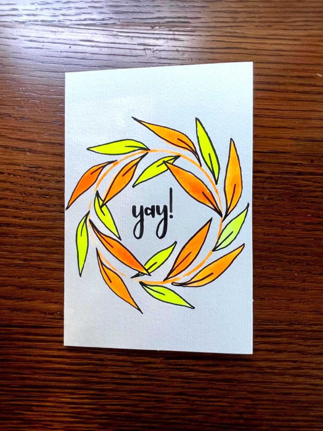 Set of 5 Hand Painted Watercolor Greeting Cards– Folded 4x6 Cards With ...