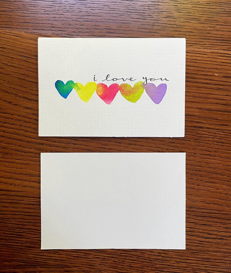 Set of 5 Hand Painted Watercolor Greeting Cards – Flat 4x6 Cards With ...