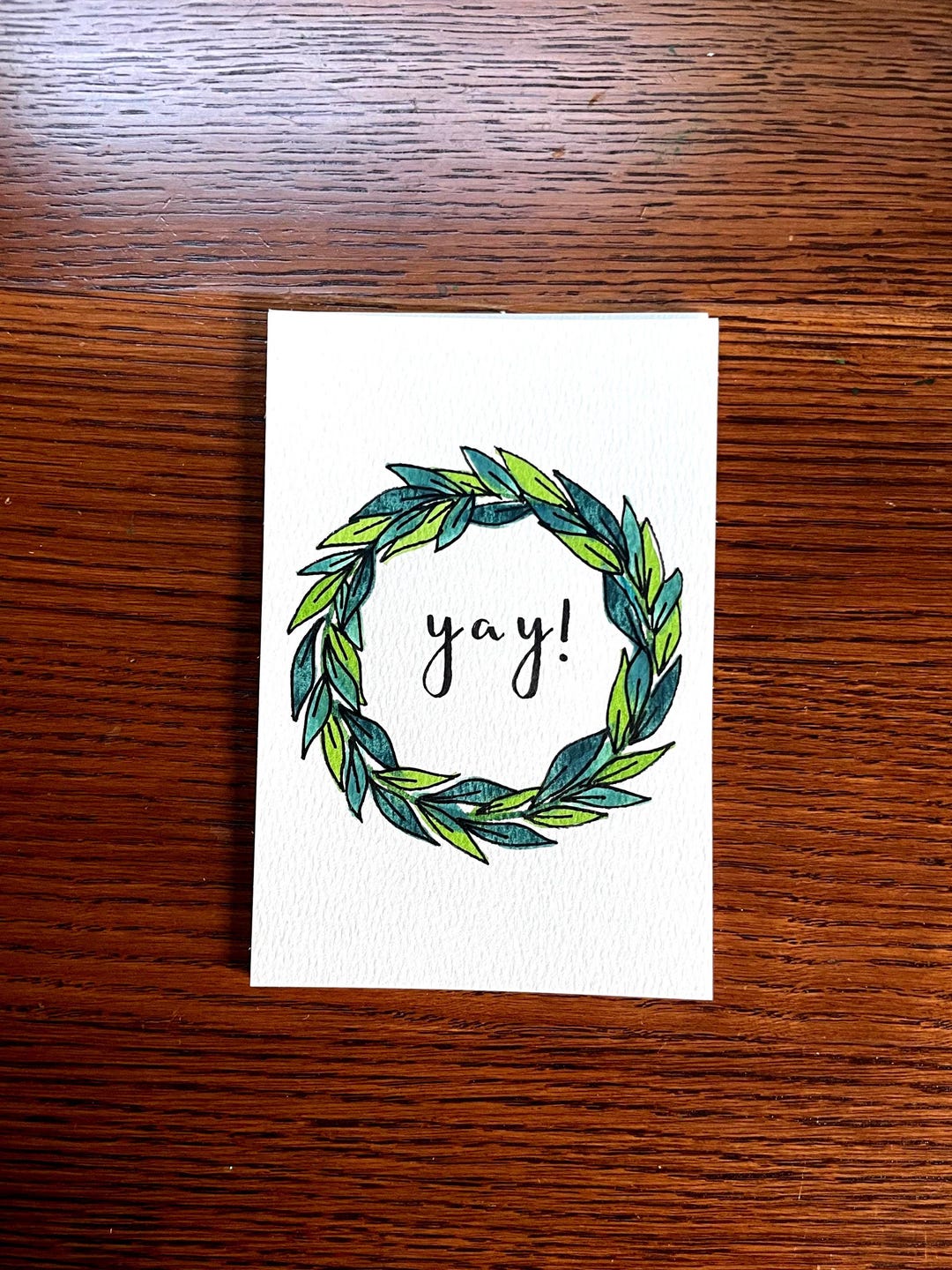 Set of 5 Hand Painted Watercolor Greeting Cards – Flat 4x6 Note Cards ...