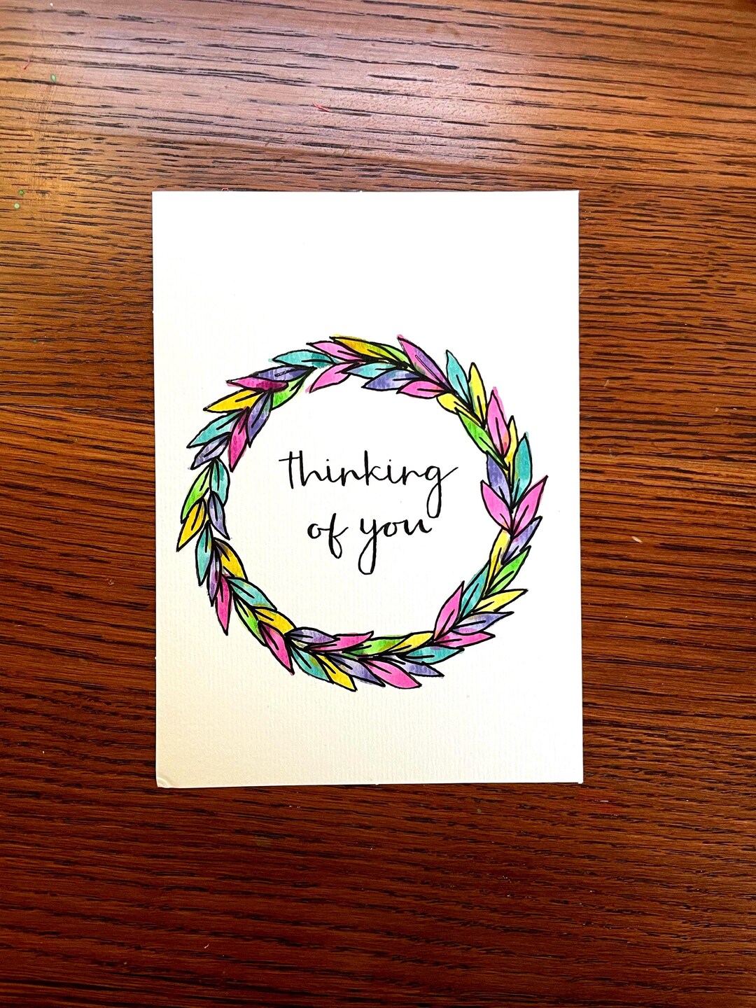 Set of 5 Hand Painted Watercolor Greeting Cards – Flat 5x7 Notecards ...
