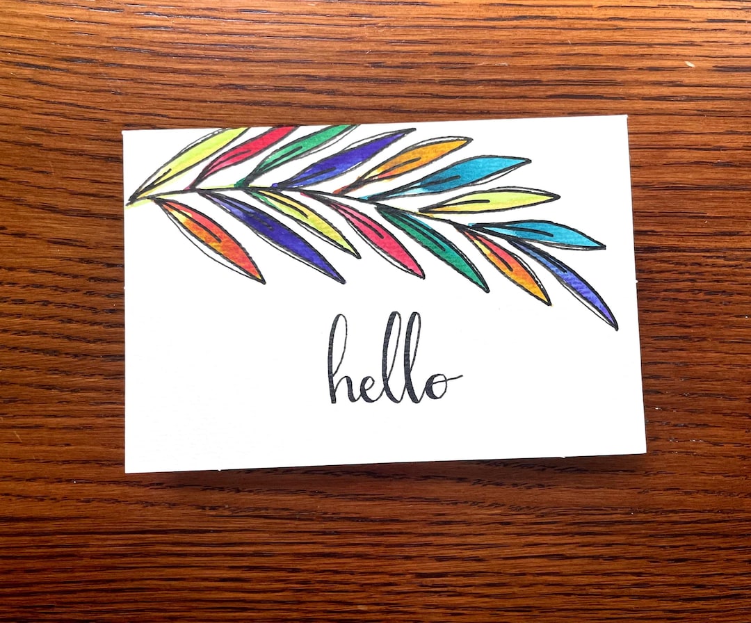 Set of 5 Hand Painted Watercolor Greeting Cards – Folded 4x6 Cards With ...