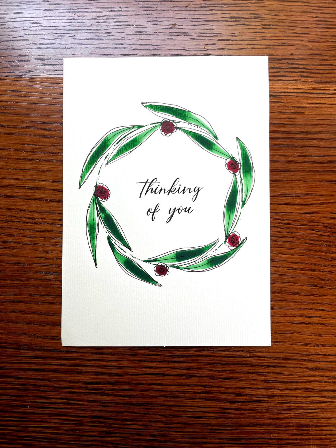 Set of 5 Hand Painted Watercolor Greeting Cards – Flat 5x7 Note Cards ...