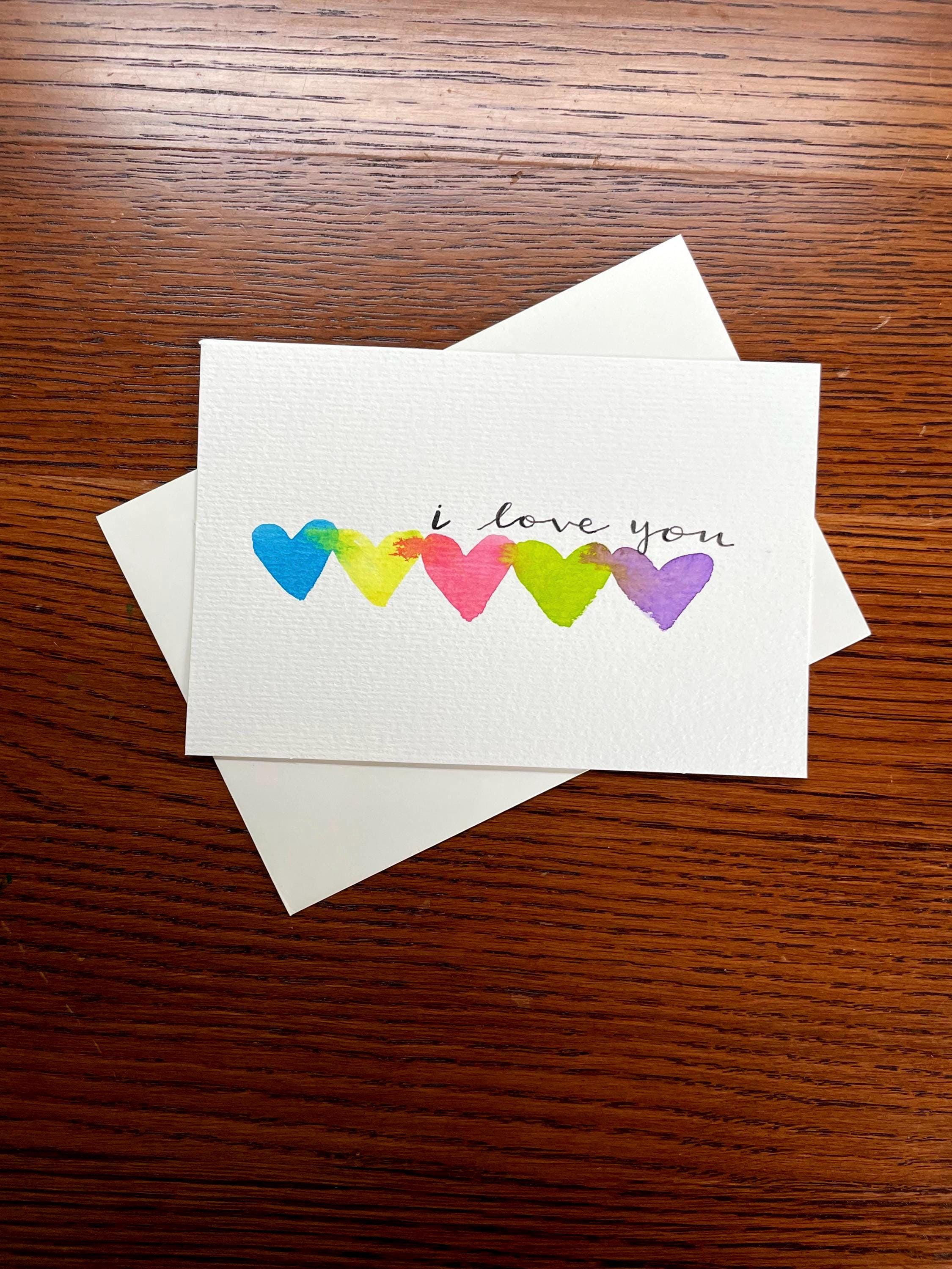 Set of 5 Hand Painted Watercolor Greeting Cards – Flat 4x6 Cards With ...