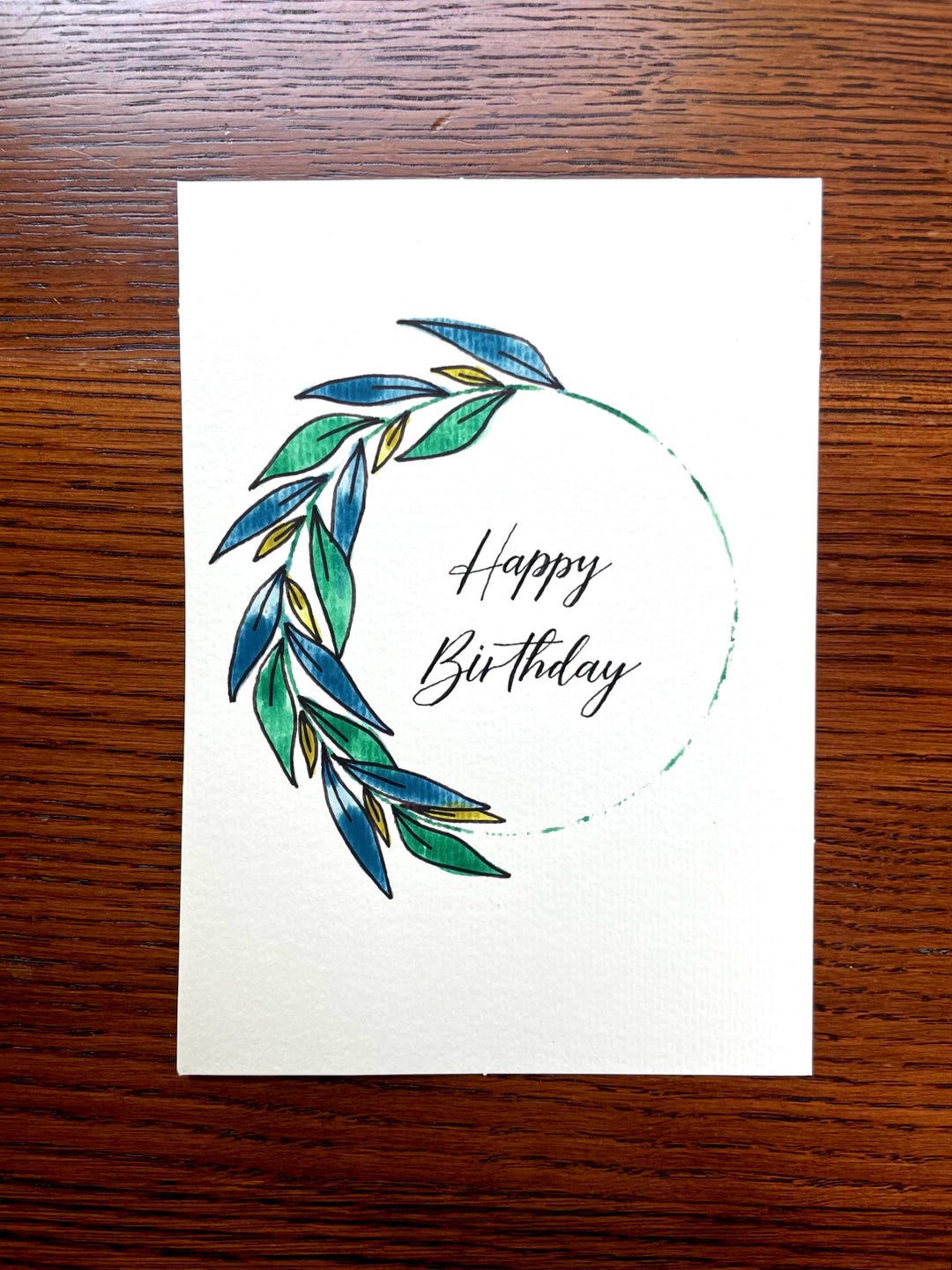 Set of 5 Hand Painted Watercolor Greeting Cards – Flat 5x7 Notecards ...