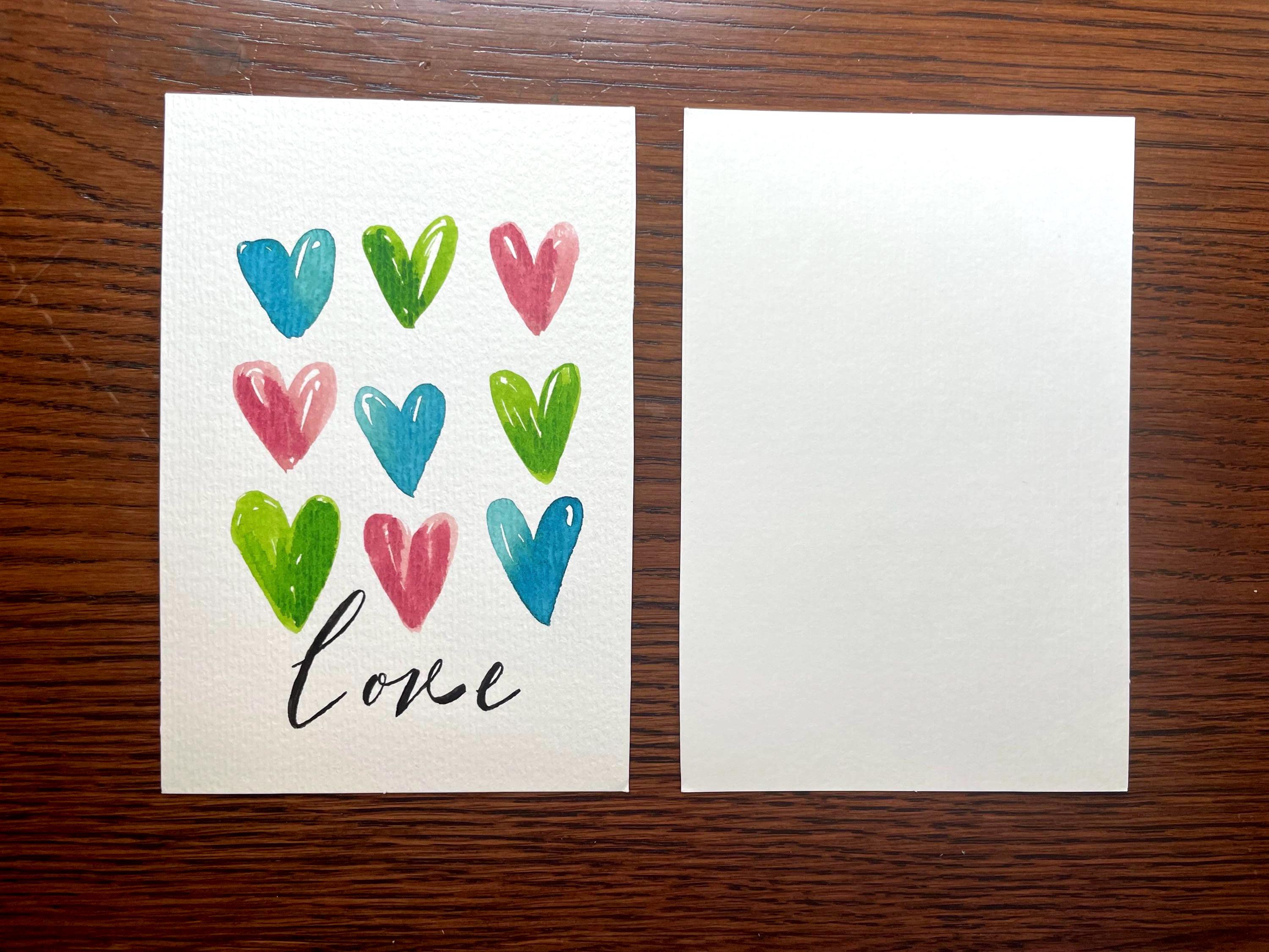 Set of 5 Hand Painted Watercolor Greeting Cards – Flat 4x6 Notecards ...