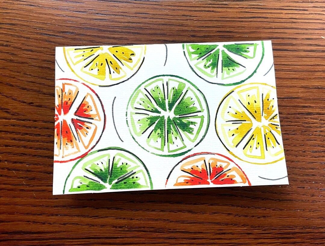 Set of 5 Hand Painted Watercolor Greeting Cards – Folded 4x6 Cards With ...