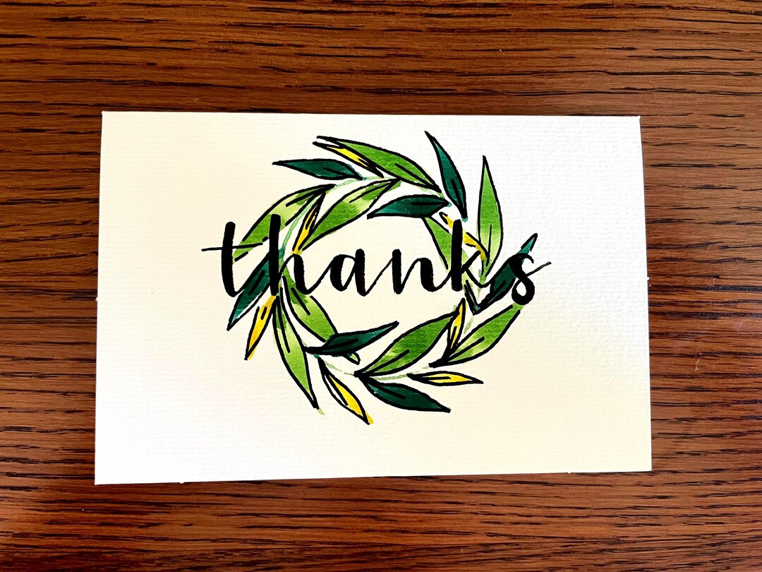 Set of 5 Hand Painted Watercolor Greeting Cards – Folded 4x6 Cards With ...