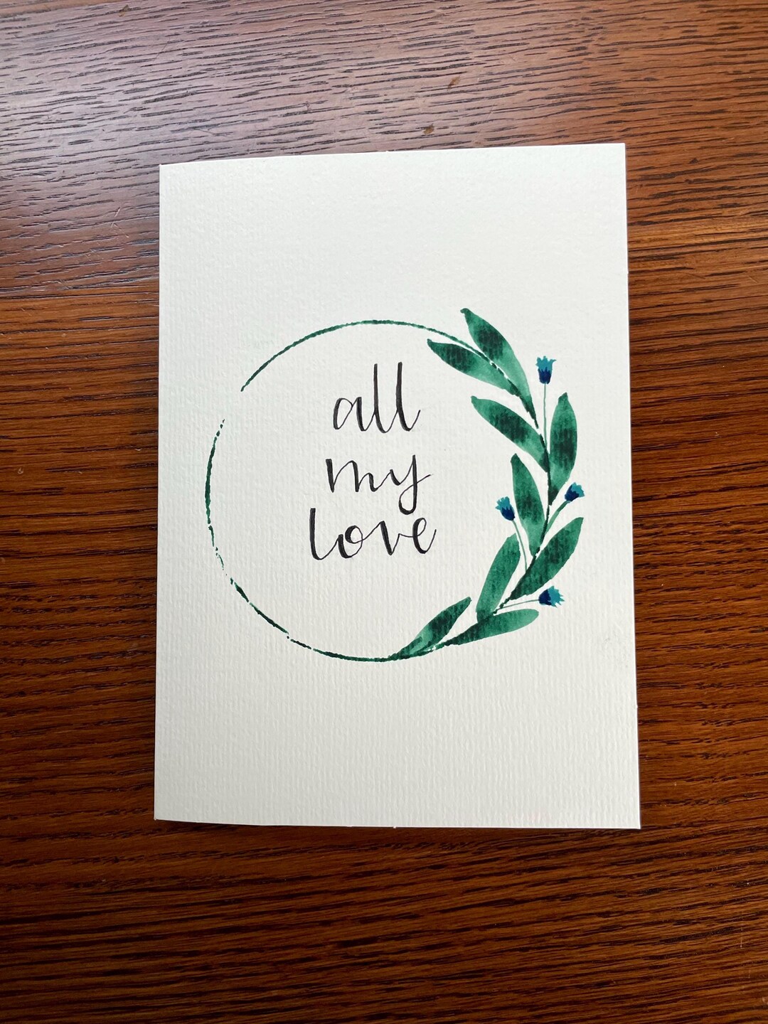 Set of 5 Hand Painted Watercolor Greeting Cards – Folded 5x7 Cards With ...