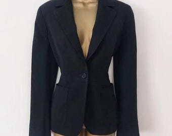 Max Mara black wool blazer 10