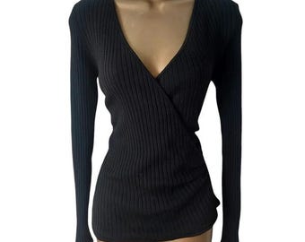 Carolina Herrera Vintage-Pullover im Wickelstil L
