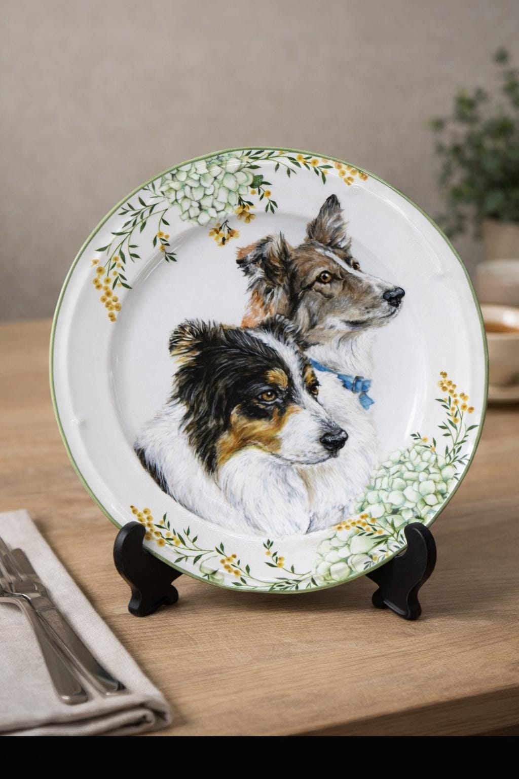 トールペイント　ワンちゃんプレートオーダー Painted Dog Plate - Etsy
