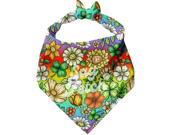 St Patty's Floral - Pet Bandana, Tie On, Rainbow, Lucky, St Patrick's Day