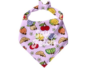 Sweet Jellies - Pet Bandana, Snap On, Tie On, Cherry, Lemon, Croissant, Bears, Lime, Peach