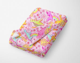 Pink Dinosaur Beach Towel: Summer Ocean Swim Towel