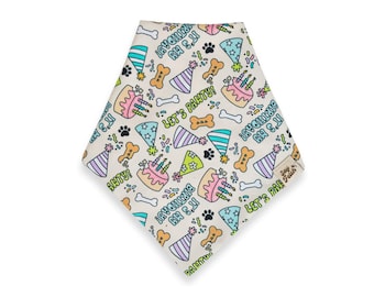 Let's Pawty - Pet Bandana, Tie On, Cows, Birthday, Dog Accessory