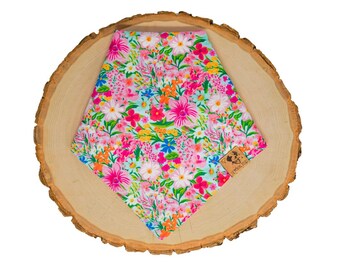 Spring Floral - Pet Bandana, Tie On, Flower, Summer, Dog Bandana