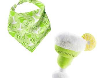 Margarita Bundle - Pet Bandana, Tie On, Dog Toy, St. Patrick's Day, Dog Accessory