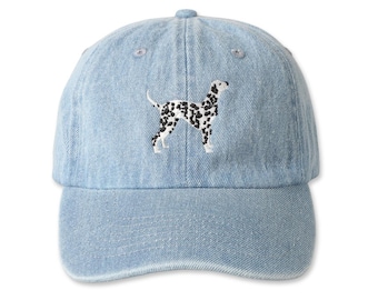 Dalmatian Dog Embroidered Denim Baseball Cap