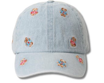 All the Bears Embroidered Denim Baseball Cap