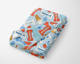 Dog Pool Towel: Suns Out Tongues Out, Bones Print (30x60)