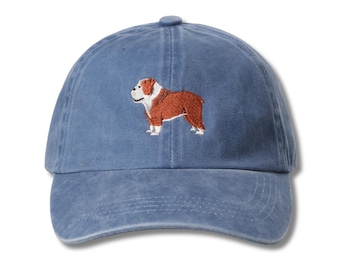 English Bulldog Embroidered Cotton Baseball Cap