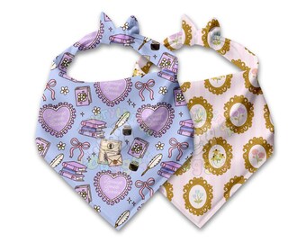 Gentle Reader - Reversible Pet Bandana, Snap On, Tie On, Ton, High Society