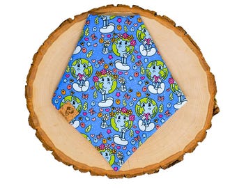 Earth Day Pet Bandana – Tie On, Handcrafted Vegan Label