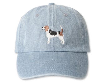 Beagle Dog Embroidered Denim Baseball Cap