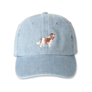 Cavalier King Charles Hund Bestickte Denim Baseballkappe