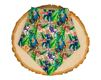 Dinosaur Dogs Pet Bandana - Jungle Tie On, Vegan Label
